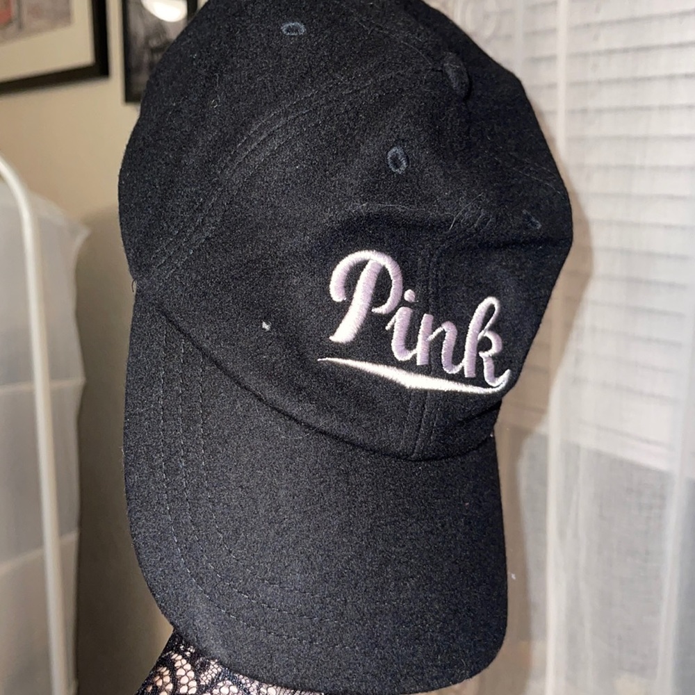 Pink brand black hat